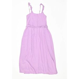 & Other Stories Purple Pink Button Front Sleeveless Midi Dress